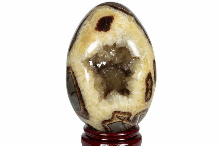 Calcite Crystal Filled Septarian Geode Egg - Utah #186580